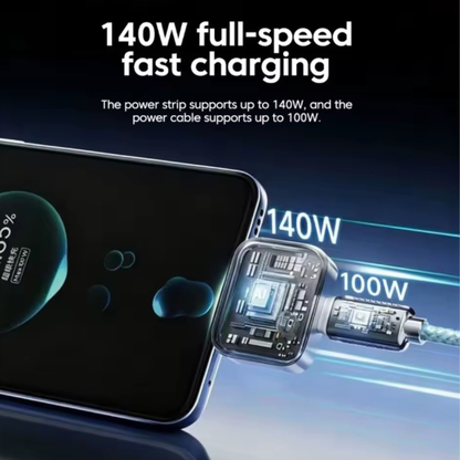 Cargador Rápido Y AutoCorte Energía 140W